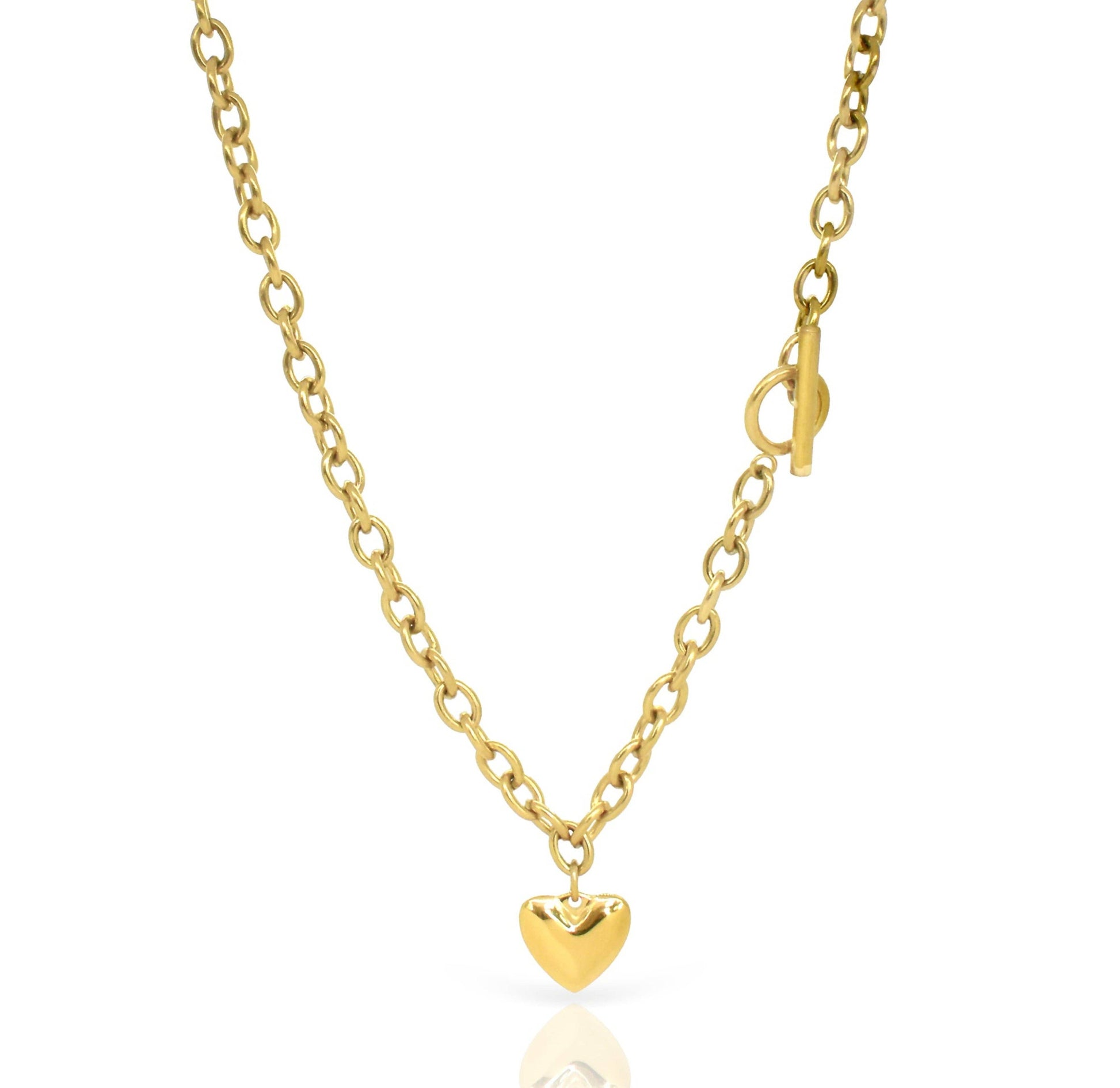 Amiee Gold Heart Toggle Chain Necklace-Necklaces-Mai Désirée-WONENA