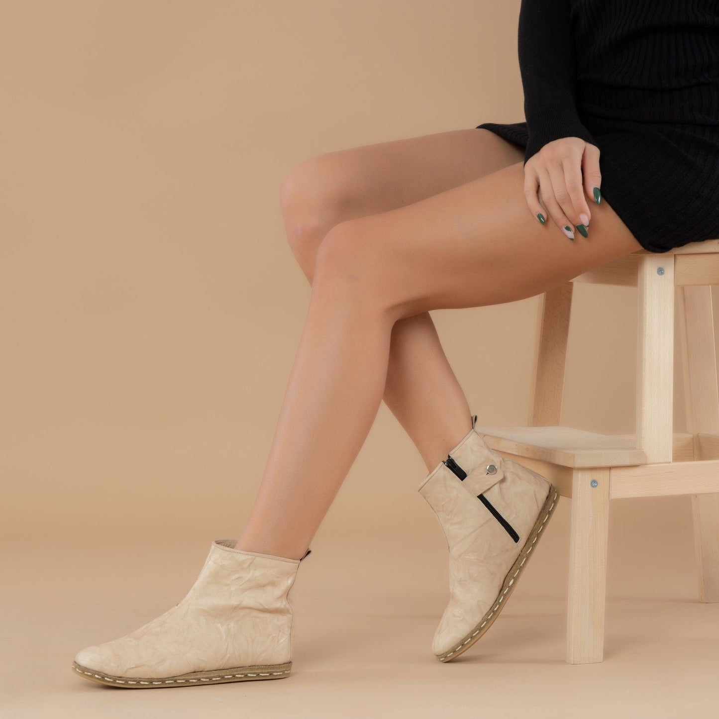 Botas beige de mujer