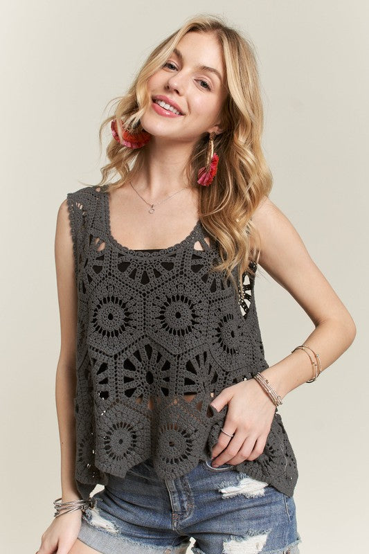 Camisola de crochet con tirantes anchos ADORA