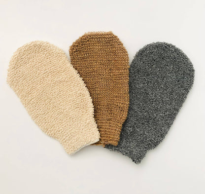 Bath hemp fiber body exfoliating scrubber glove-Bath Sponges & Loofahs-EcoFreax-beige-WONENA