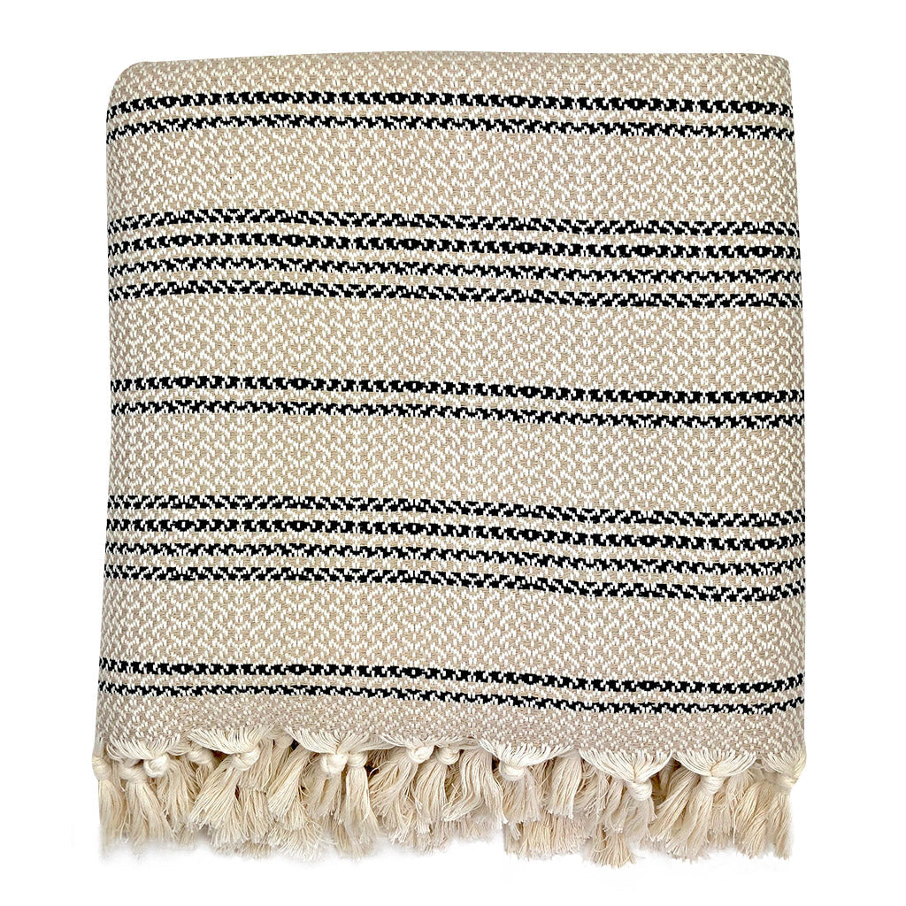 SLATE + SALT Woven Stripe Turkish Throw