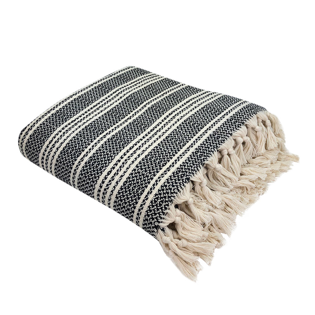 SLATE + SALT Woven Stripe Turkish Throw