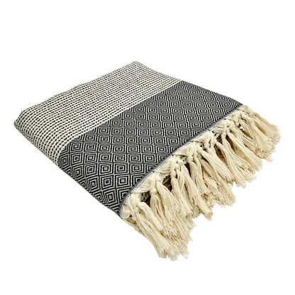 SLATE + SALT Diamond Stripe Turkish Throw