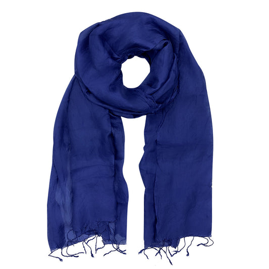 SLATE + SALT Sapphire Khmer Silk Scarf