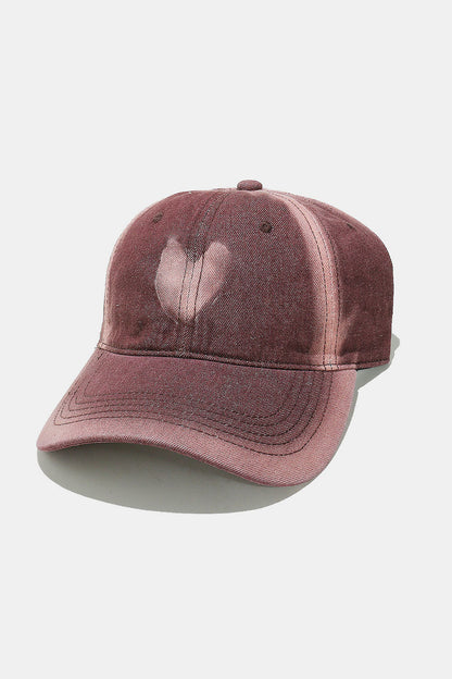 Gorra de béisbol de algodón con forma de corazón