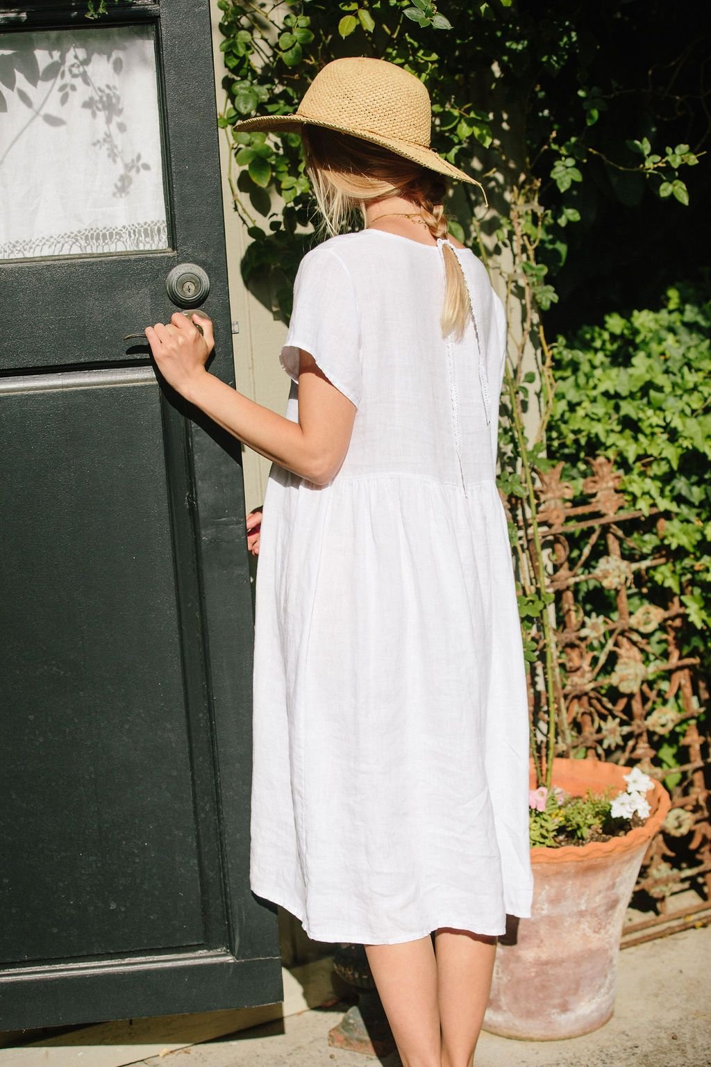 Charlotte Linen Dress - White Linen Dress-0