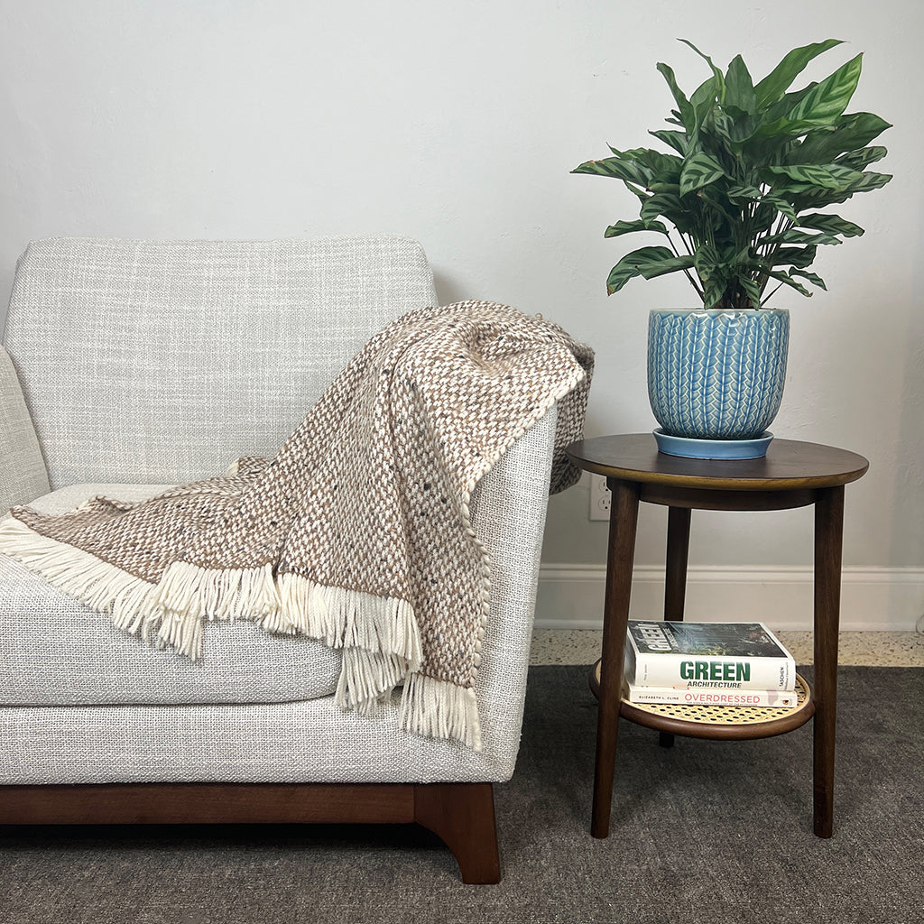 SLATE + SALT Chunky Camel Weave Alpaca Throw