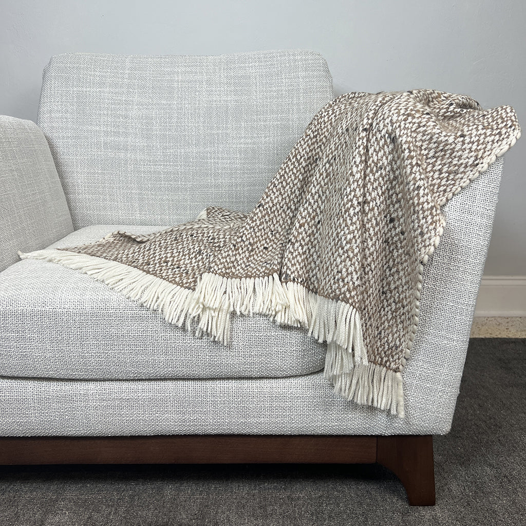 Chunky Camel Weave Alpaca Throw