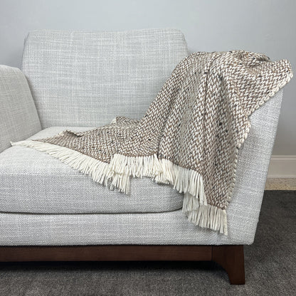 SLATE + SALT Chunky Camel Weave Alpaca Throw