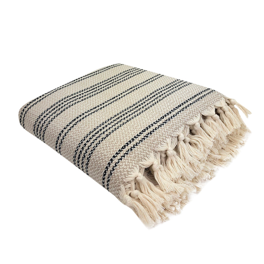 SLATE + SALT Woven Stripe Turkish Throw