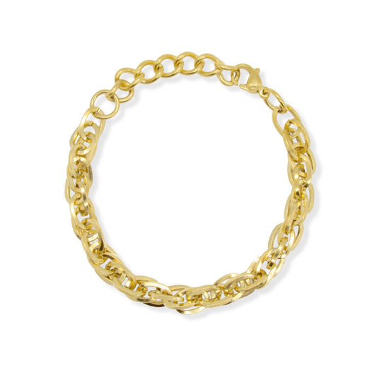 Gemma Gold Chunky Rope Chain Bracelet-Bracelets-Mai Désirée-WONENA