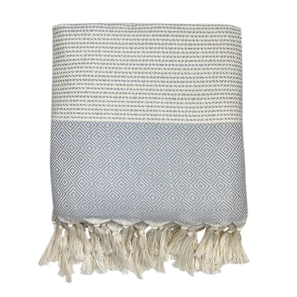 SLATE + SALT Diamond Stripe Turkish Throw