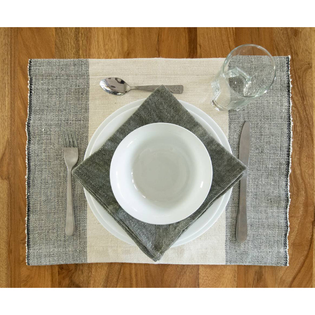 SLATE + SALT Handloom Color Block Placemat Set