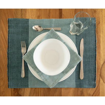 SLATE + SALT Handloom Color Block Placemat Set