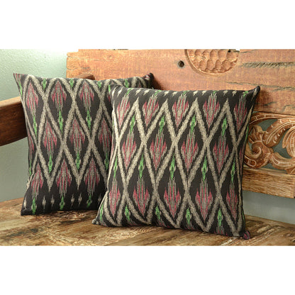 Funda de almohada tribal ikat SLATE + SALT