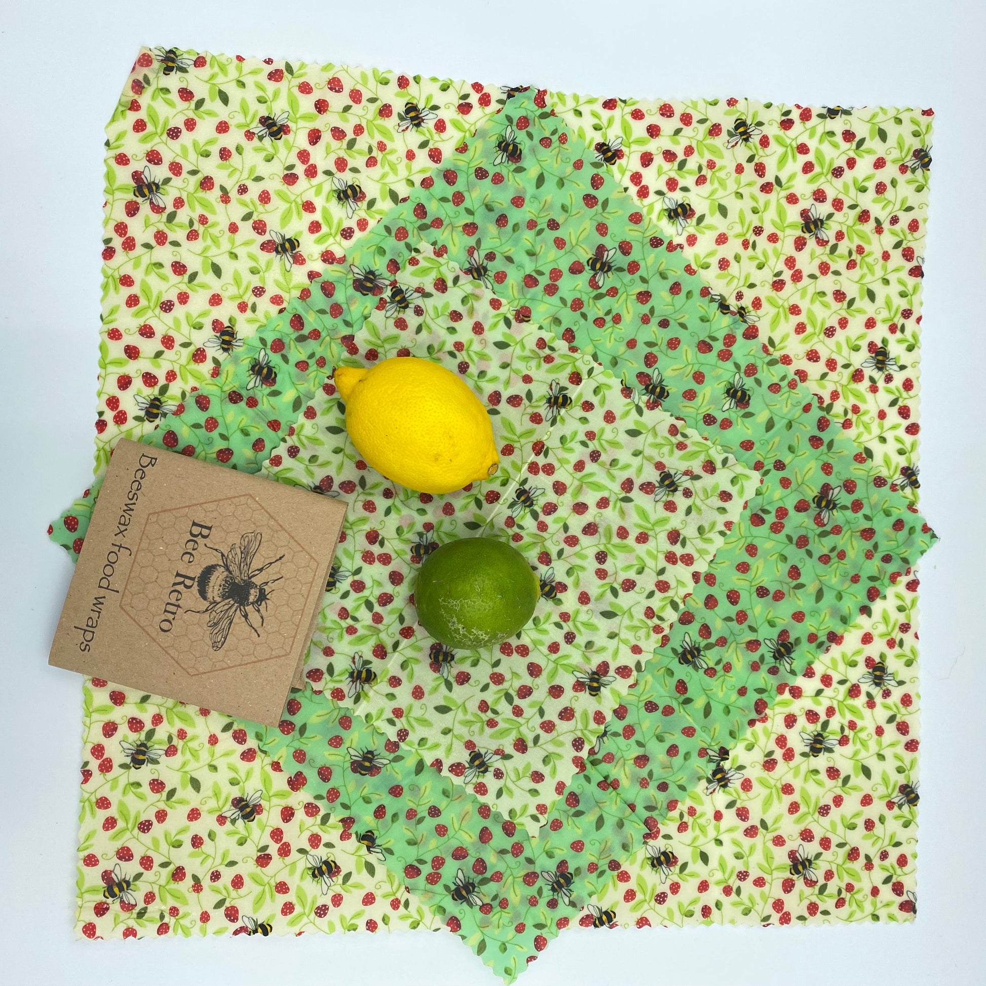 Strawberry Bee, Eco Friendly Beeswax Wraps-5