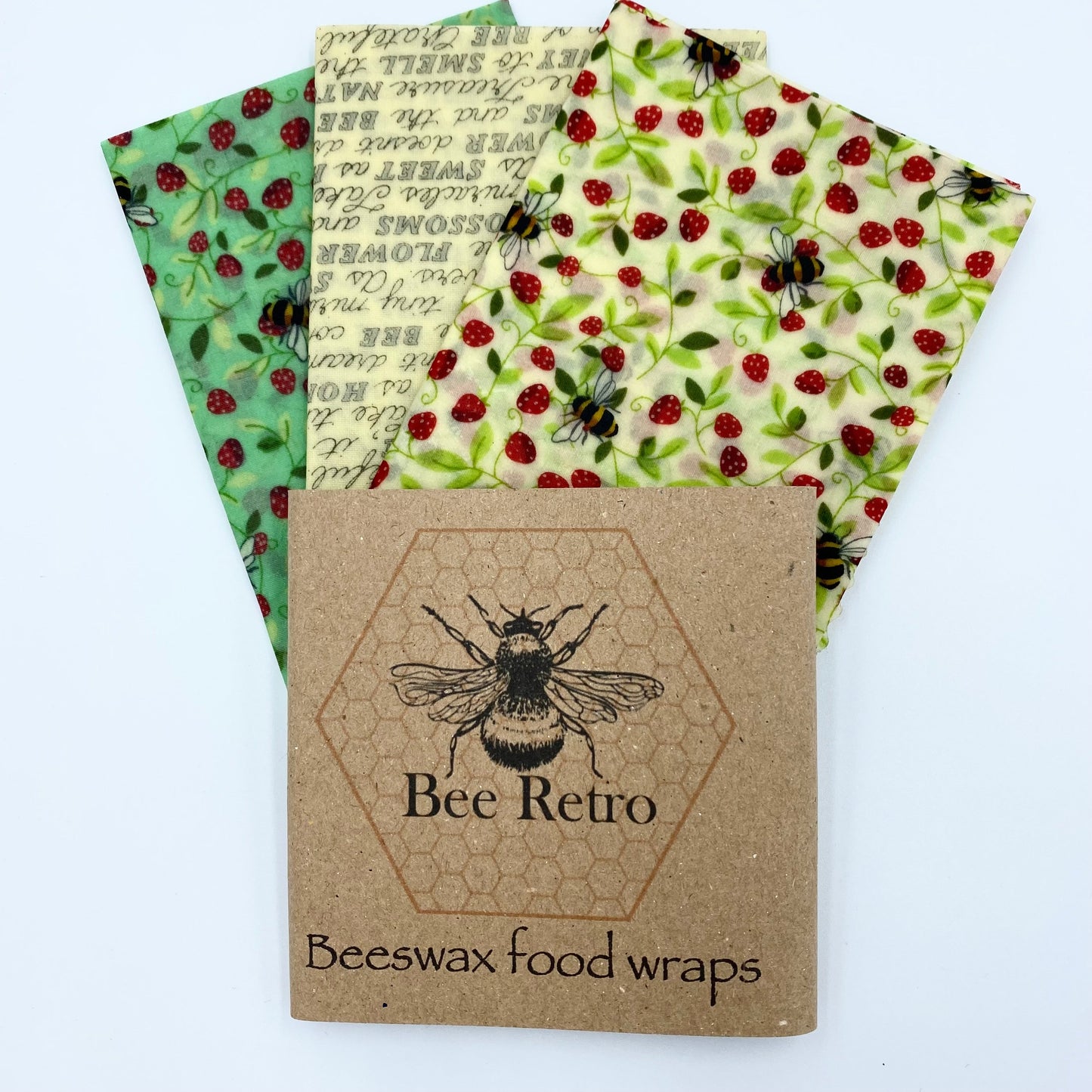 Strawberry Bee, Eco Friendly Beeswax Wraps-6