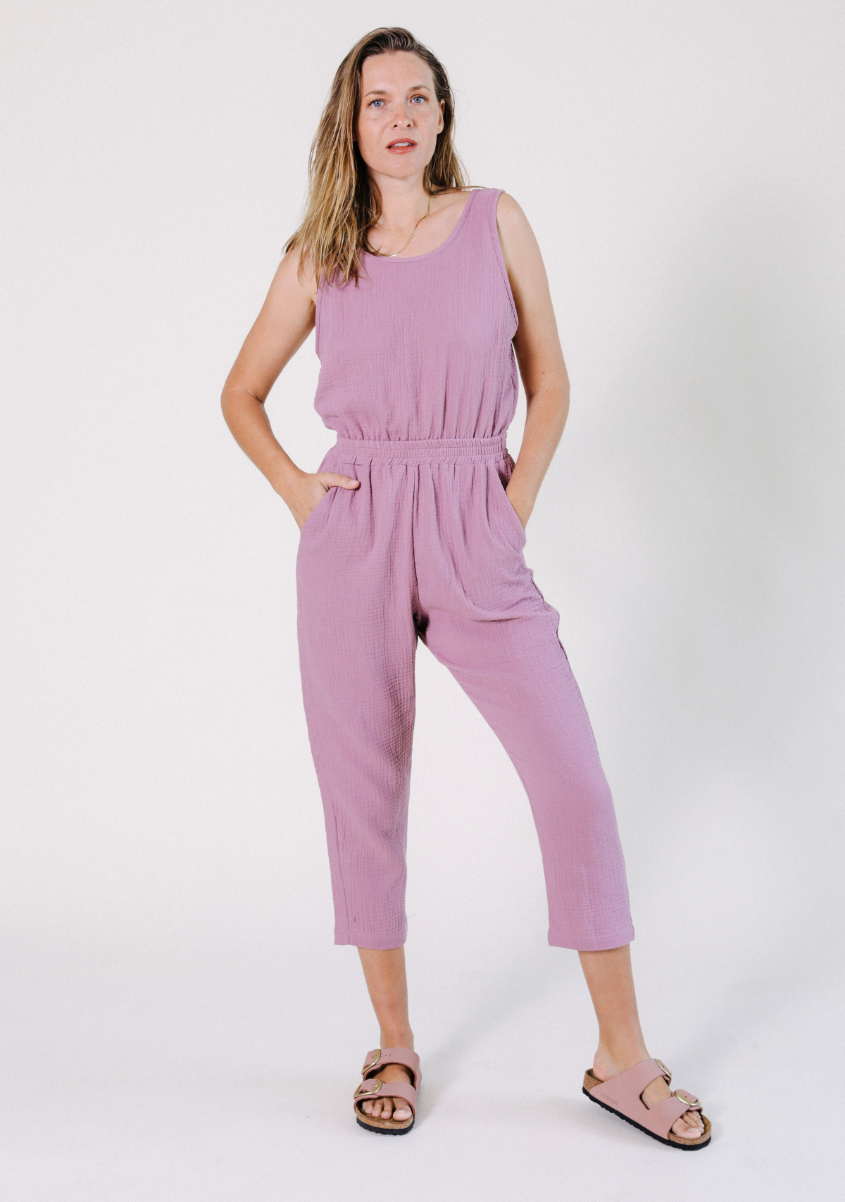 Jameela Organic Cotton Jumpsuit - Ginger-Jumpsuits & Rompers-POPLINEN-XS-WONENA