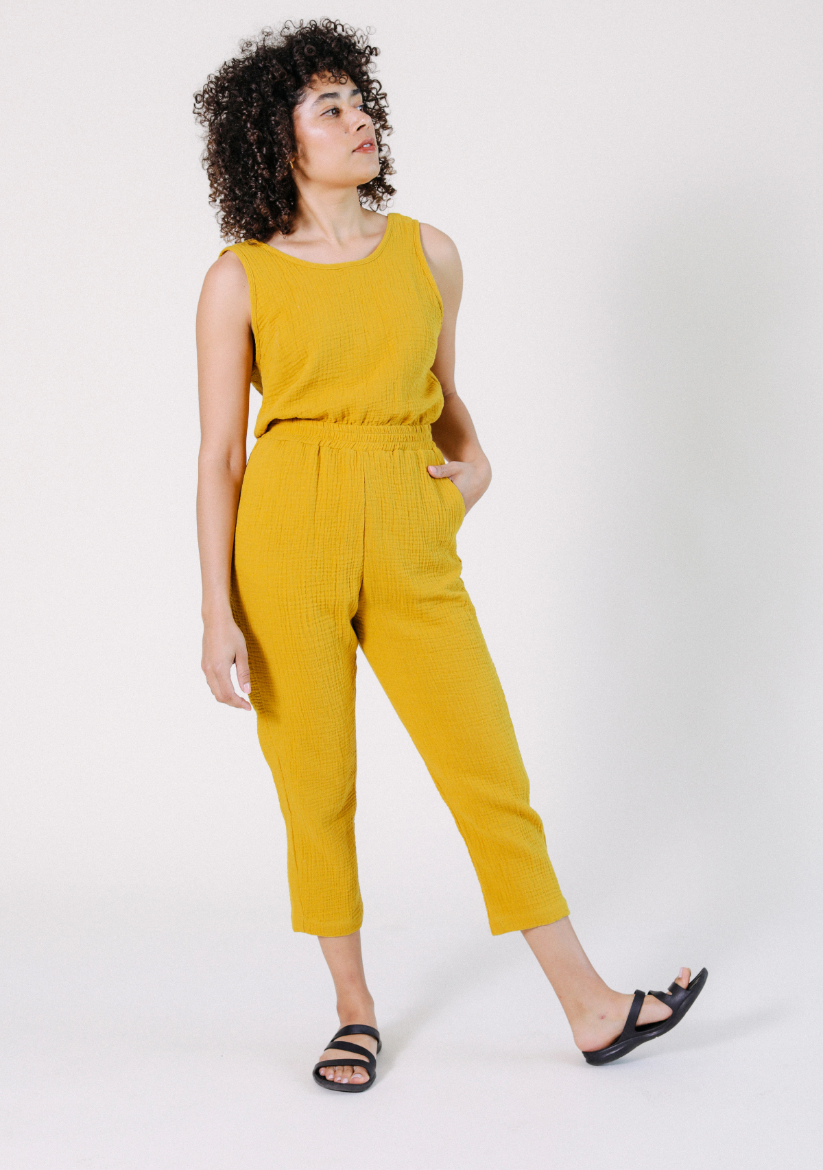 POPLINEN Jameela Organic Cotton Jumpsuit - Golden