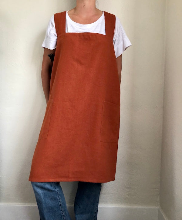 Block Smock Japanese Apron-12