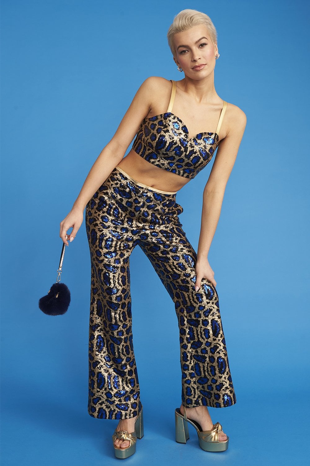 Blue Bamboo Sequin GiGi Top-1