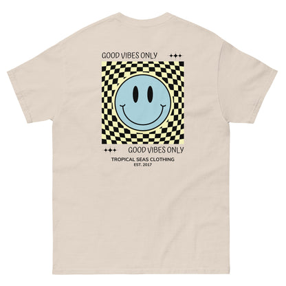 Camiseta clásica con cara sonriente de Good Vibes para hombre