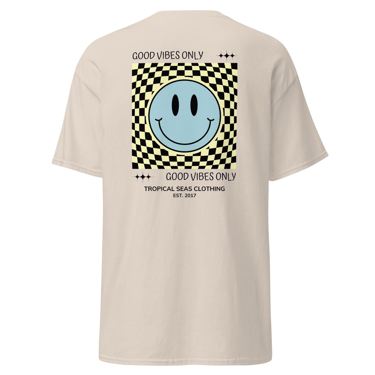 TROPICAL SEAS CLOTHING Men's Good Vibes Smiley Face classic tee