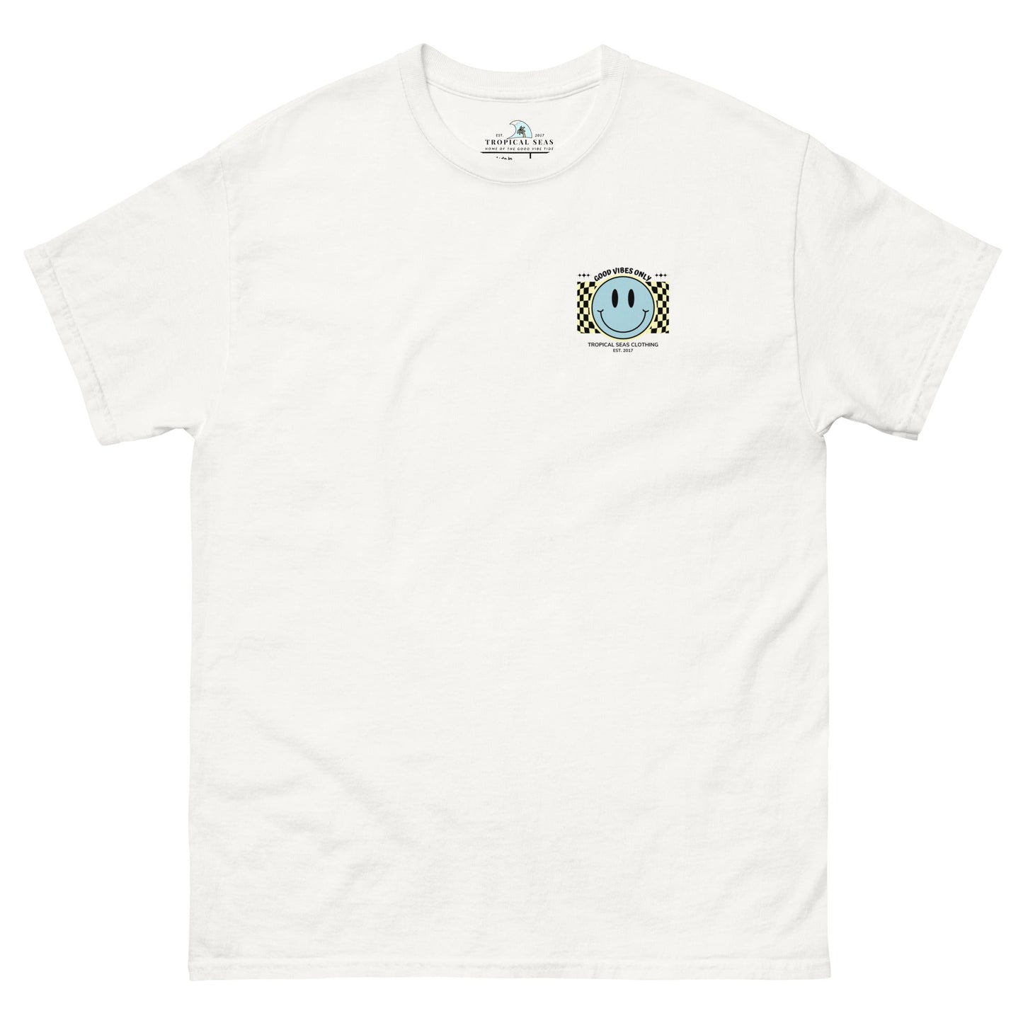 TROPICAL SEAS CLOTHING Men's Good Vibes Smiley Face classic tee