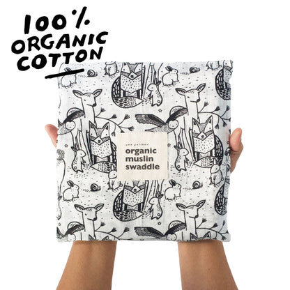 Organic Muslin Swaddle - Forest