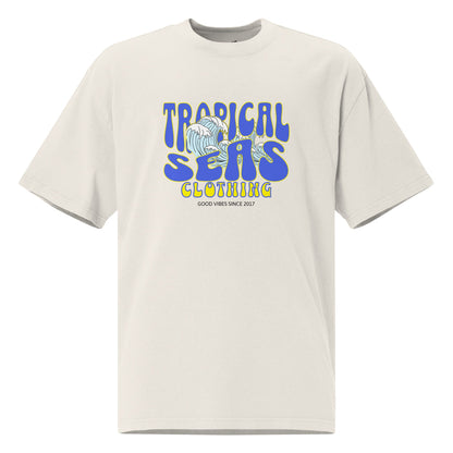 Camiseta descolorida Wild Tropical Seas de gran tamaño