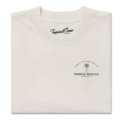 Camiseta desteñida Perfect Palm de gran tamaño TROPICAL SEAS CLOTHING