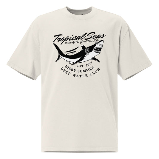 Camiseta descolorida de gran tamaño de Sharky Deep Water Club