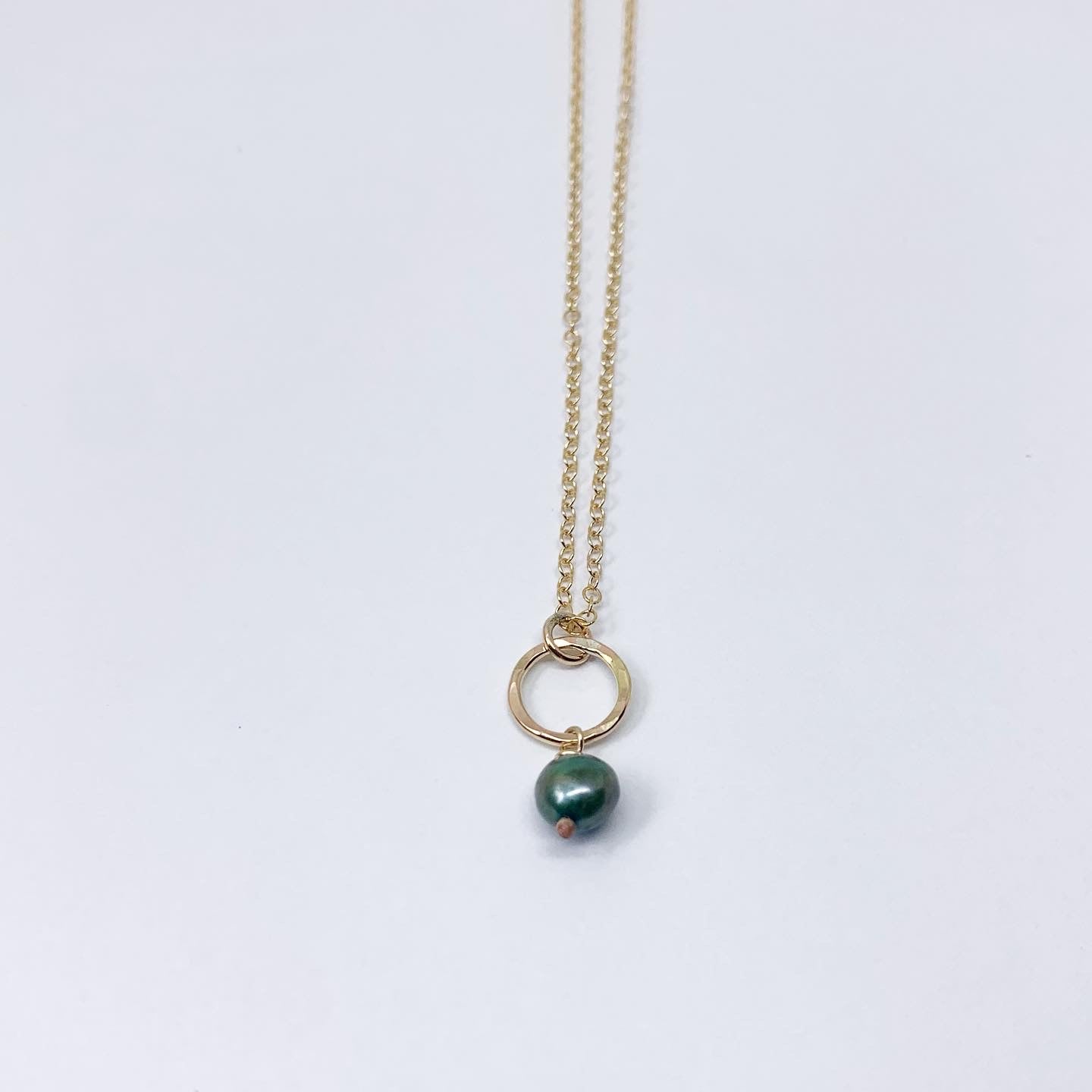 Pearl Drop Charm Necklace-10