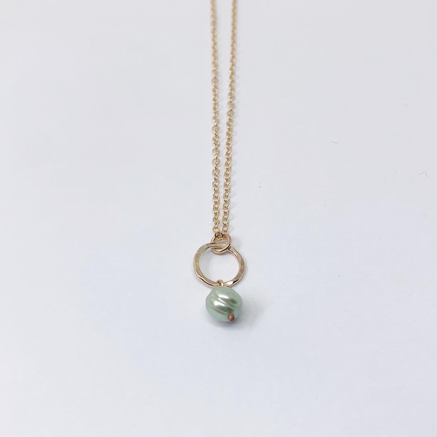 Pearl Drop Charm Necklace-9