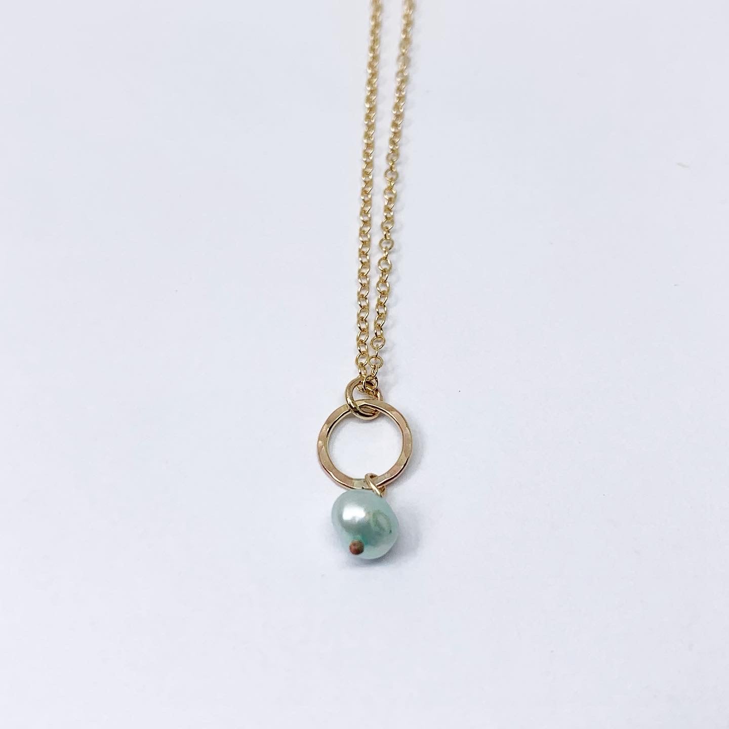 Pearl Drop Charm Necklace-7