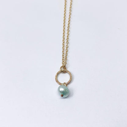 Pearl Drop Charm Necklace-7