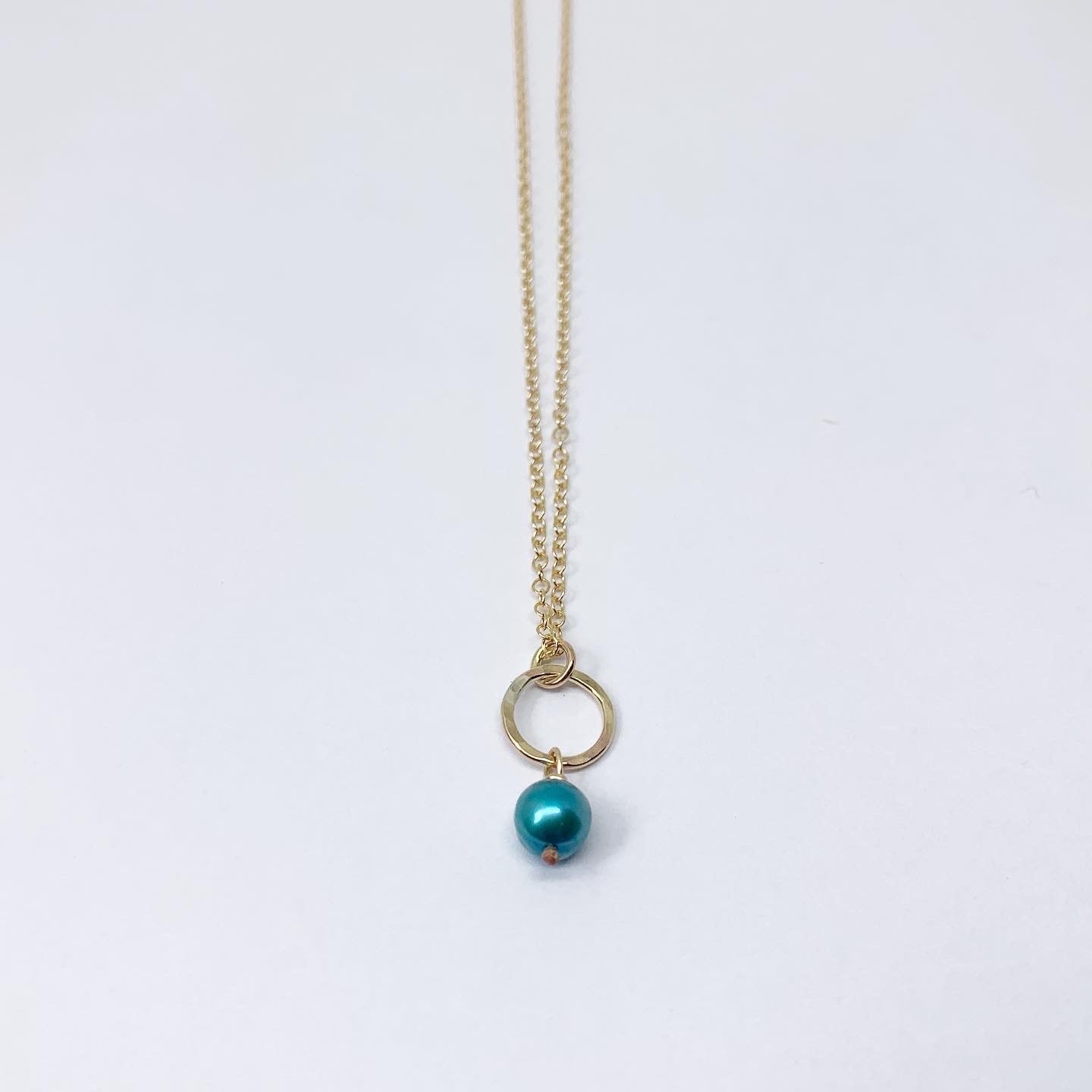 Pearl Drop Charm Necklace-6