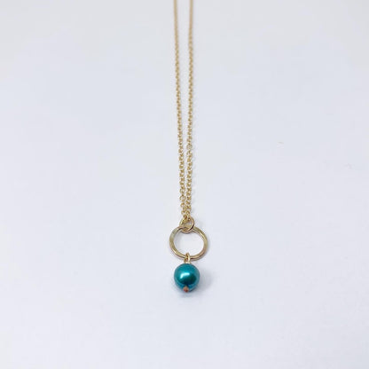 Pearl Drop Charm Necklace-6