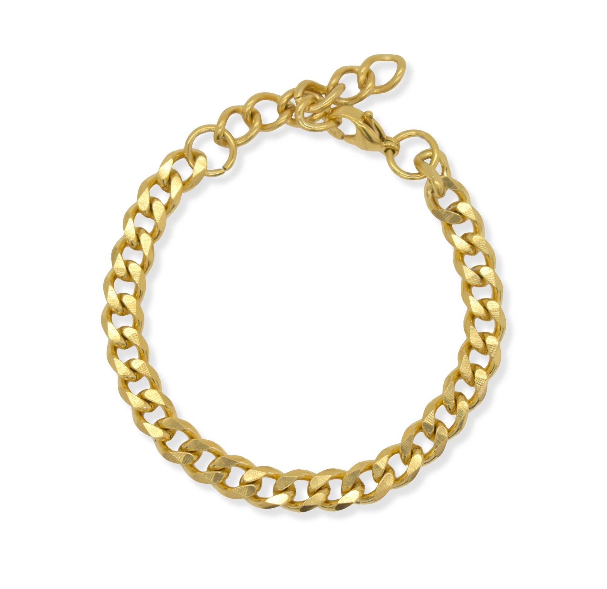 Roslyn Gold Curb Chain Bracelet-Bracelets-Mai Désirée-WONENA