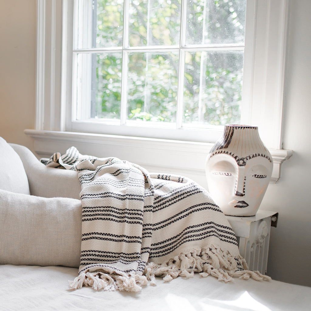 SLATE + SALT Woven Stripe Turkish Throw