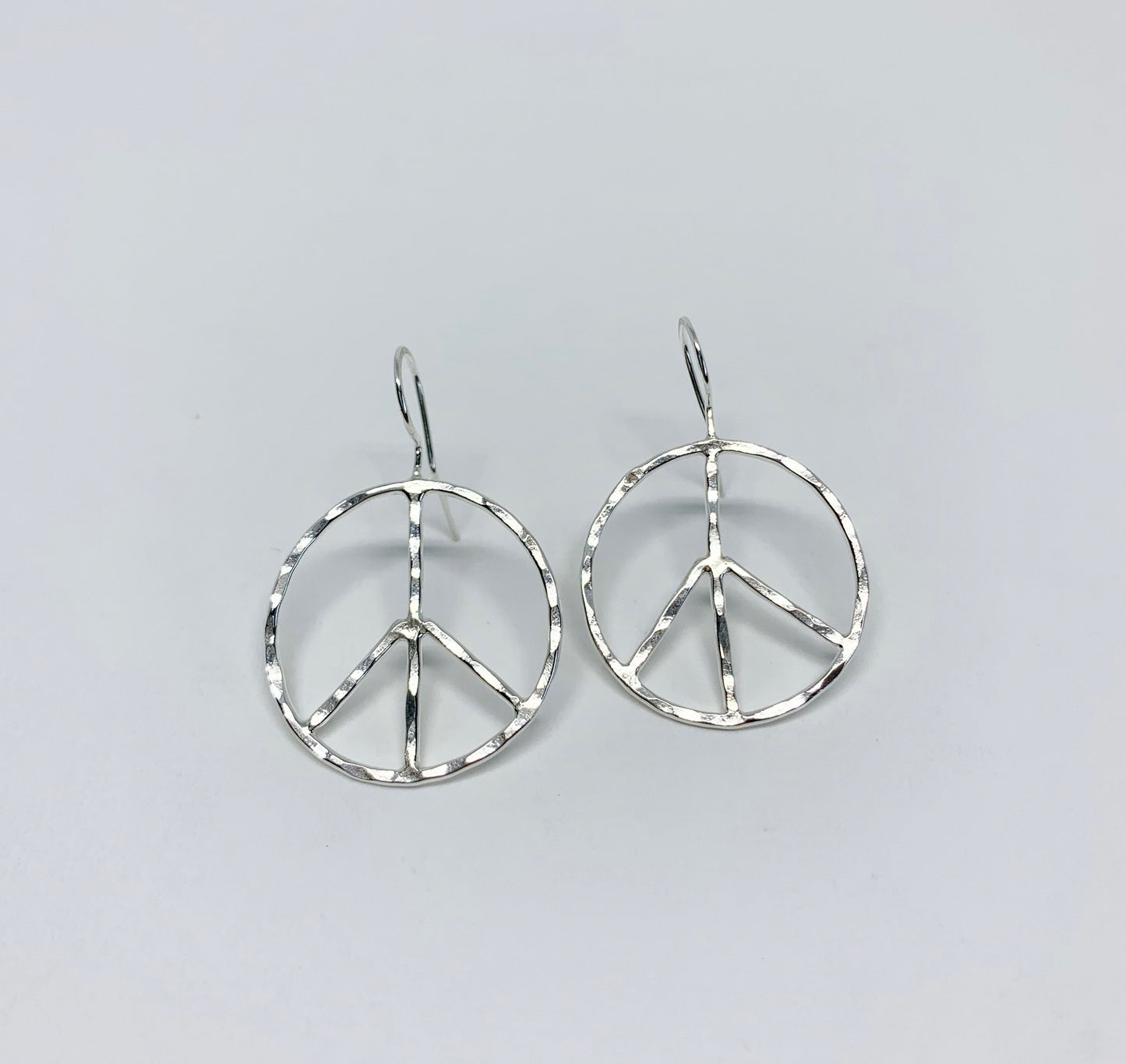 Rustic Peace Sign Earrings - Let There Be Peace Earrings - Small