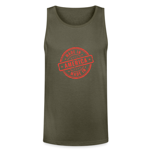 Unisex Tri-Blend Organic Tank - heather olive