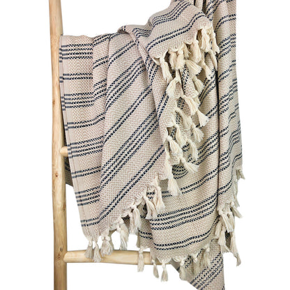 SLATE + SALT Woven Stripe Turkish Throw