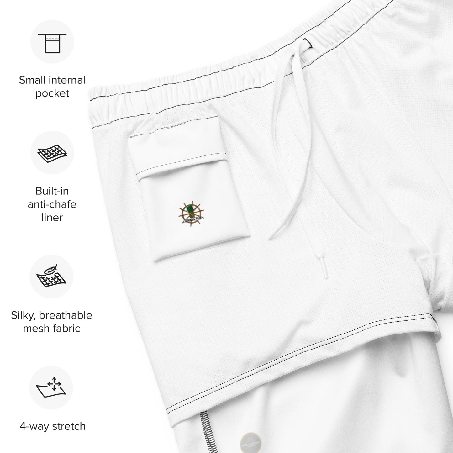 TROPICAL SEAS CLOTHING Men's White Eco Board Shorts