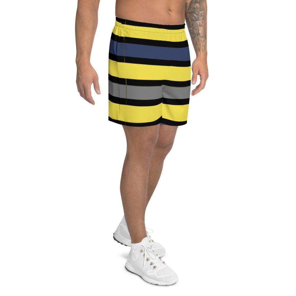 Men's Tropical Dark Blues/Yellow Long Shorts-1