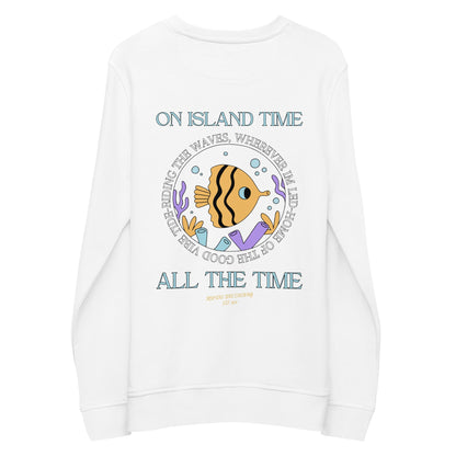 Sudadera unisex Island Time, All the Time Organic de TROPICAL SEAS CLOTHING