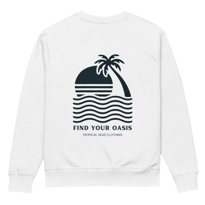 Sudadera unisex Find Your Oasis Eco de TROPICAL SEAS CLOTHING – 100 % algodón orgánico