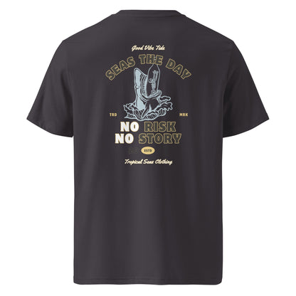 TROPICAL SEAS CLOTHING No Risk No Story Seas the Day - Shark Organic Cotton T-Shirt