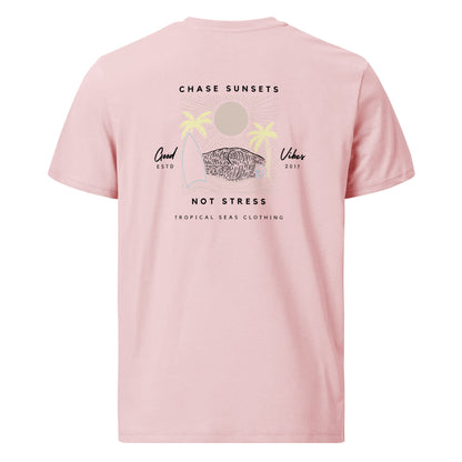 TROPICAL SEAS CLOTHING Chase Sunsets, Not Stress Organic Cotton T-Shirt