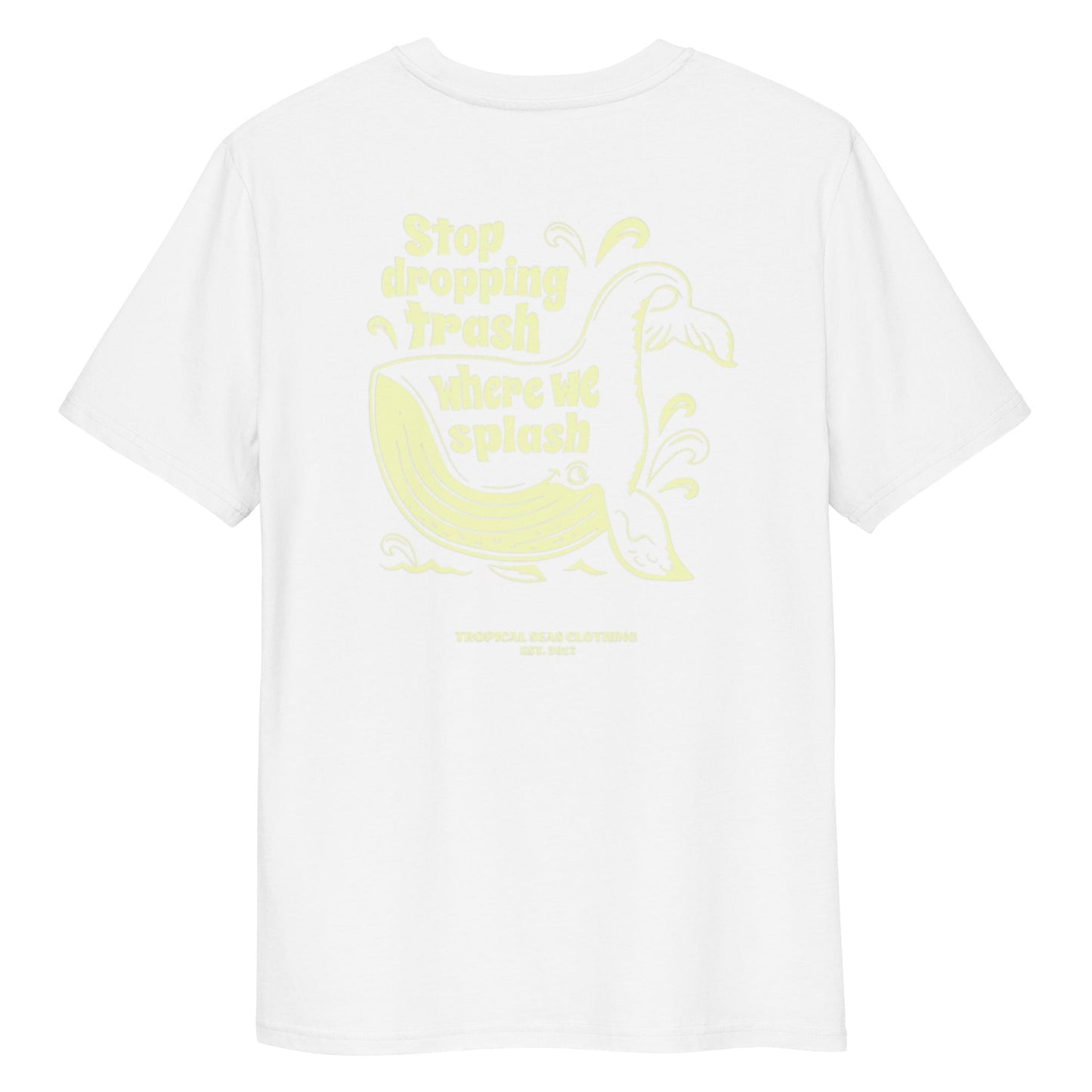 TROPICAL SEAS CLOTHING Whale Trash Splash organic cotton t-shirt